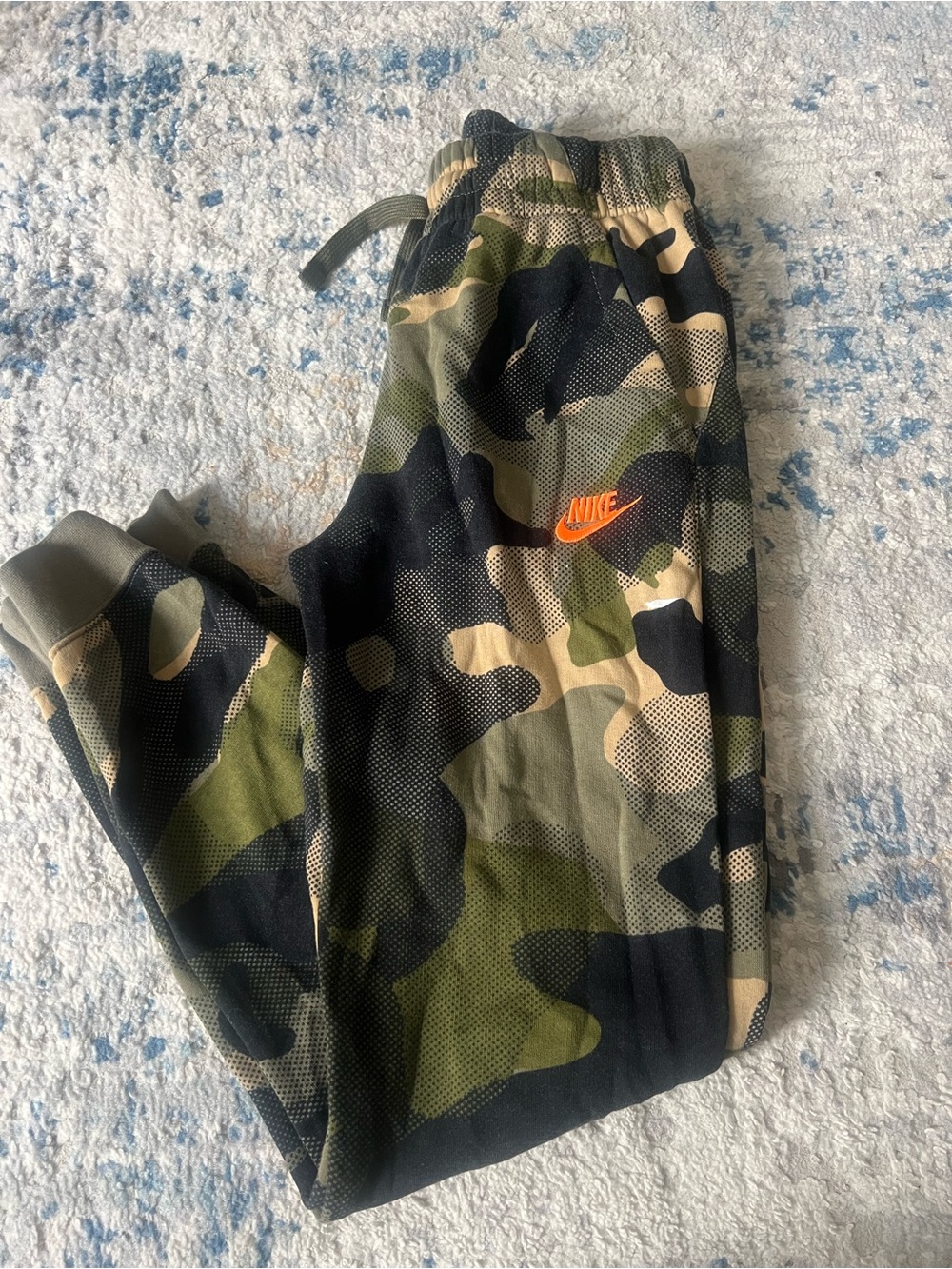 Nike Boys' Camouflage Jogger Pants with Orange Logo